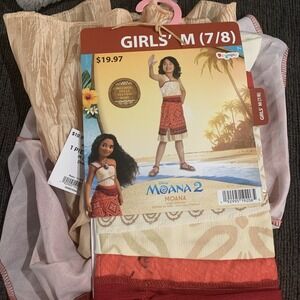 Moana 2 Costume Girls Med Size 7/8 Disney Cos Play Halloween Disguise NIP